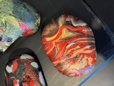 Red Black Lava Look ~ Pour Painting Rocks